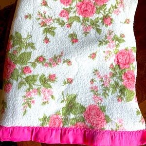 Twin, Pink, Green and White, Blanket